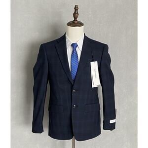 Calvin Klein Men's 36 Short Suit Jacket Slim Fit Malbin Wool Blend Navy NEW